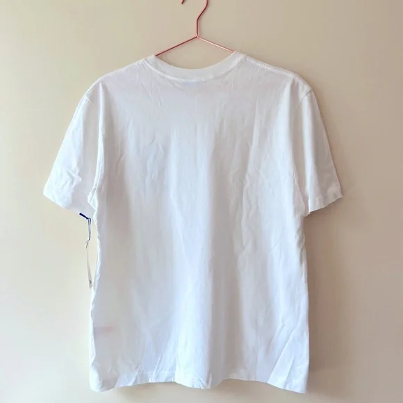 BLOOMINGDALE’S Men’s checkered white t shirt size large NEW - Picture 3 of 4